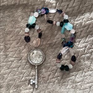 DreamLand Sparkle HangCharm (Rose Quartz, Amethyst,Pink & White Cat’s Eye)